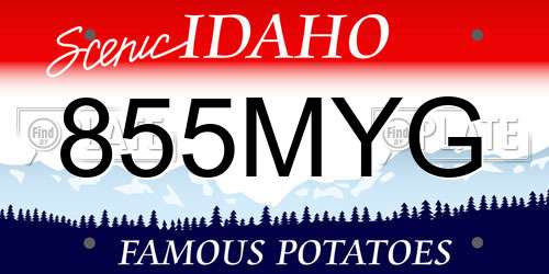 855MYG Idaho License Plate