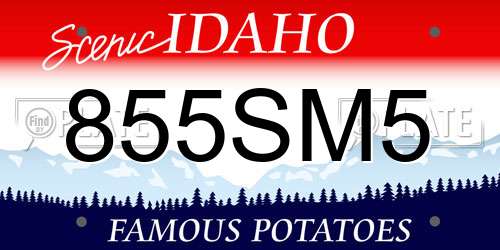 855SM5 Idaho License Plate