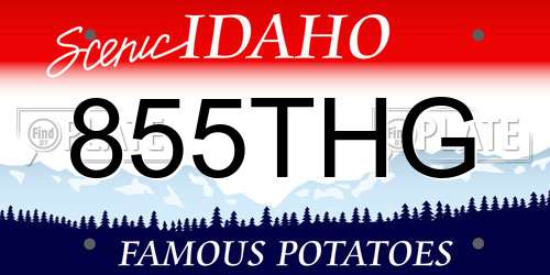 855THG Idaho License Plate