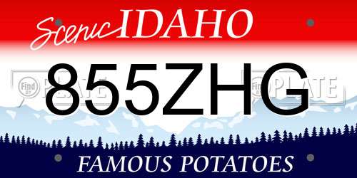 855ZHG Idaho License Plate