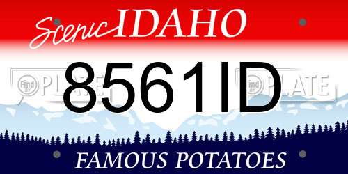 8561ID Idaho License Plate