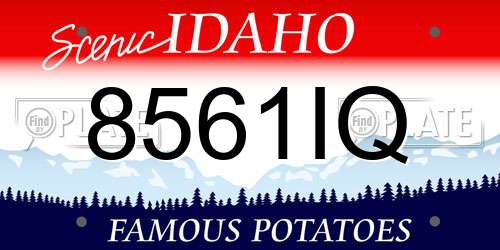 8561IQ Idaho License Plate