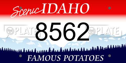 8562 Idaho License Plate
