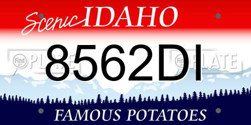 8562DI Idaho License Plate