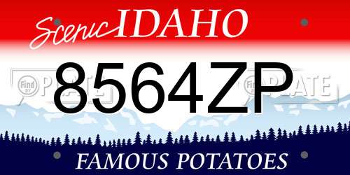 8564ZP Idaho License Plate