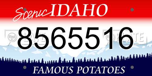 8565516 Idaho License Plate