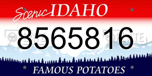8565816 Idaho License Plate