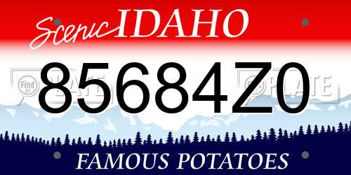 85684Z0 Idaho License Plate