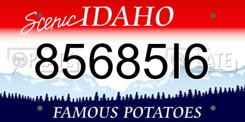85685I6 Idaho License Plate