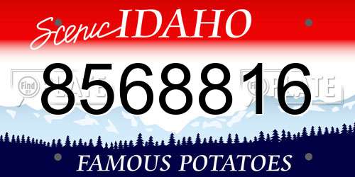 8568816 Idaho License Plate
