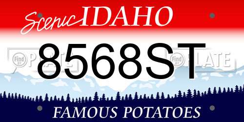 8568ST Idaho License Plate