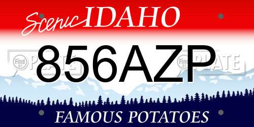 856AZP Idaho License Plate