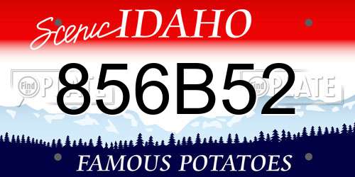 856B52 Idaho License Plate