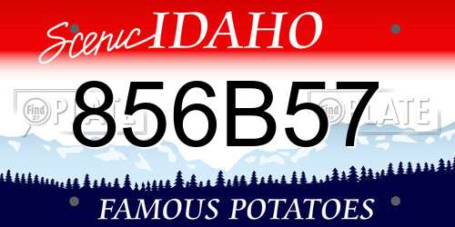 856B57 Idaho License Plate