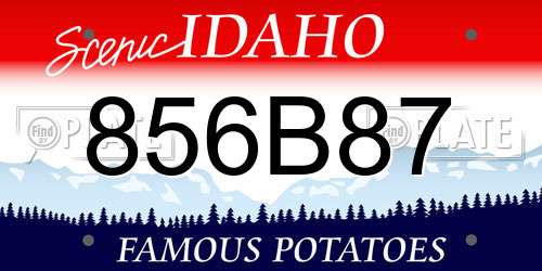 856B87 Idaho License Plate