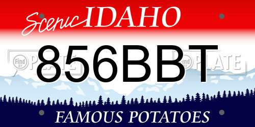 856BBT Idaho License Plate