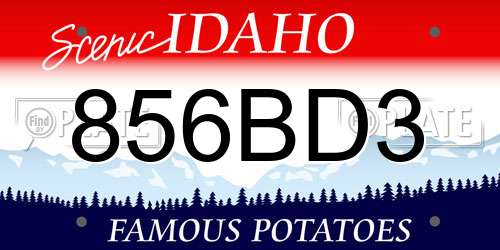 856BD3 Idaho License Plate