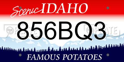 856BQ3 Idaho License Plate