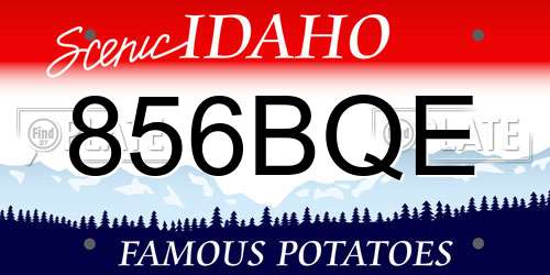856BQE Idaho License Plate