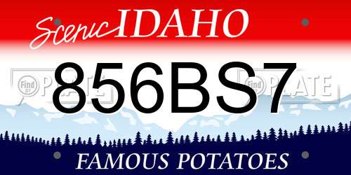 856BS7 Idaho License Plate
