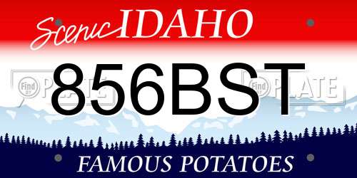 856BST Idaho License Plate