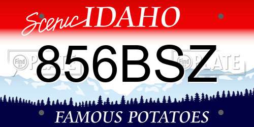 856BSZ Idaho License Plate