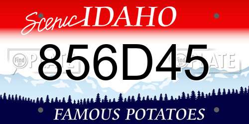 856D45 Idaho License Plate