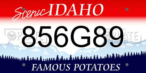 856G89 Idaho License Plate