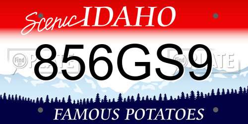 856GS9 Idaho License Plate