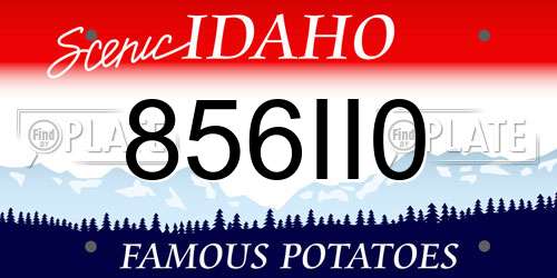 856II0 Idaho License Plate