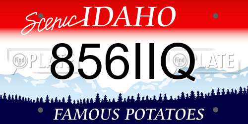 856IIQ Idaho License Plate