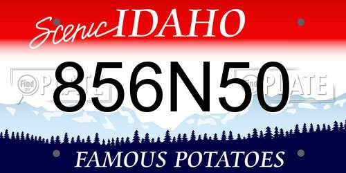 856N50 Idaho License Plate