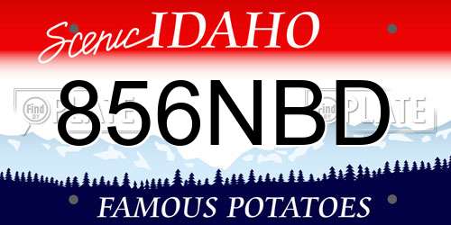 856NBD Idaho License Plate
