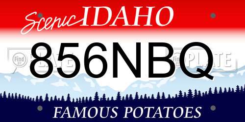 856NBQ Idaho License Plate