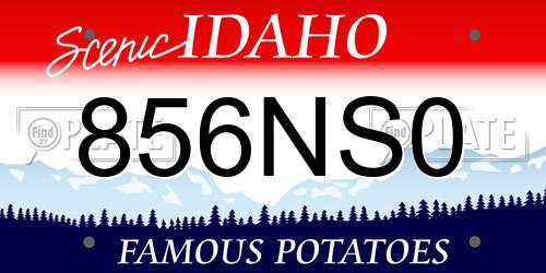 856NS0 Idaho License Plate