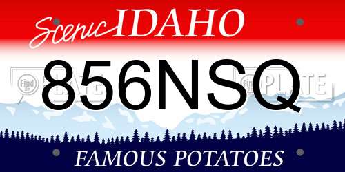 856NSQ Idaho License Plate