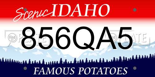 856QA5 Idaho License Plate