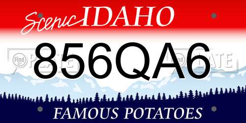856QA6 Idaho License Plate
