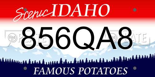 856QA8 Idaho License Plate