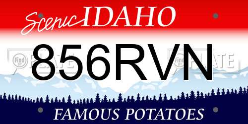 856RVN Idaho License Plate