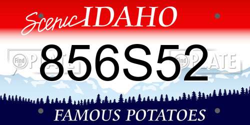 856S52 Idaho License Plate