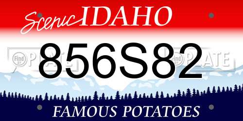 856S82 Idaho License Plate