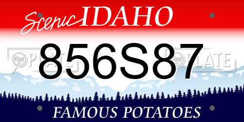 856S87 Idaho License Plate