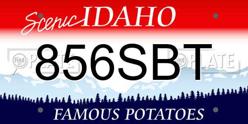 856SBT Idaho License Plate