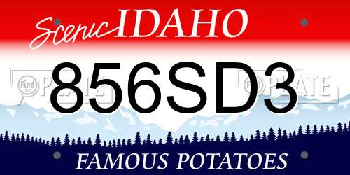 856SD3 Idaho License Plate