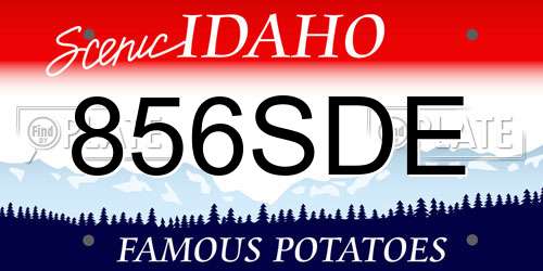 856SDE Idaho License Plate