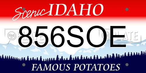856SOE Idaho License Plate