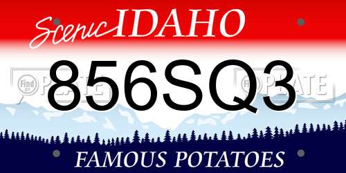 856SQ3 Idaho License Plate