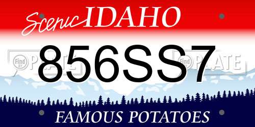 856SS7 Idaho License Plate