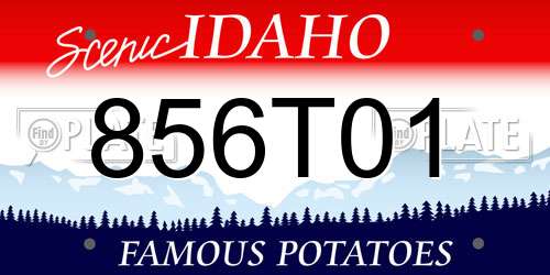 856T01 Idaho License Plate